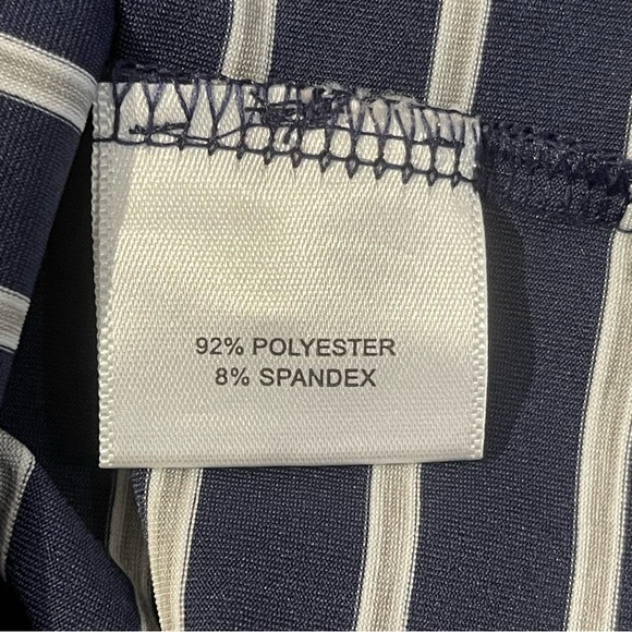 Peter Millar Summer Comfort Mens Polo Size Large Navy Gray Stripe Short Sleeve - Picture 4 of 8